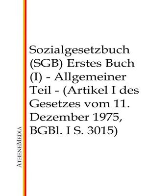 cover image of Sozialgesetzbuch (SGB)--Erstes Buch (I)